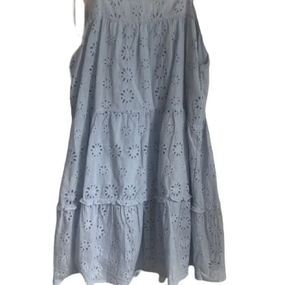 NWOT Talulah Bring Me Flowers Blue Eyelet Tiered Mini Dress Size M - Picture 11 of 11